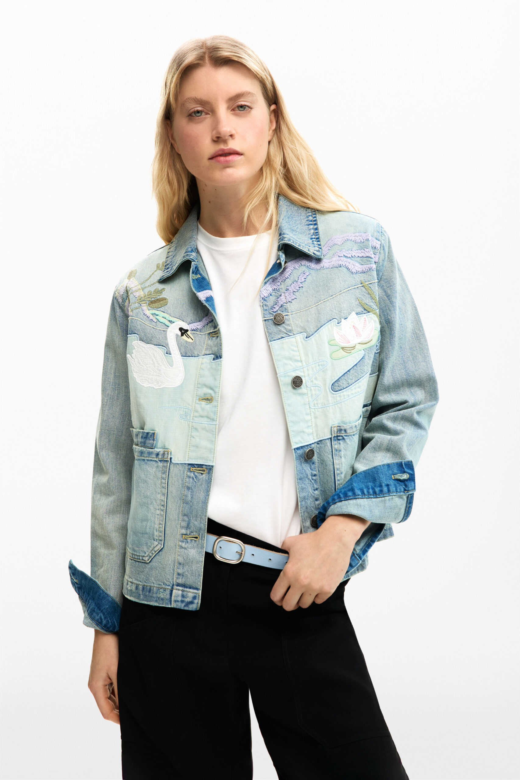 denim patch jack - BLUE - M