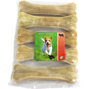 Buffelhuidbot geperst voor honden (16 cm) 10 stuks
