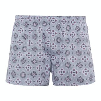 Hanro Fancy Woven Boxershorts Heren - Grijs Ornament Dessin (074015)