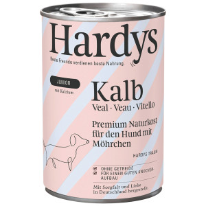 Hardys Junior kalf met wortel natvoer hond 6 x 400 g