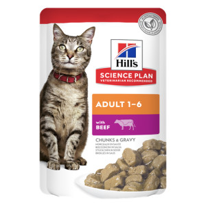 Hill's Adult nat kattenvoer met rund maaltijdzakje multipack 2 dozen (24 x 85 g)