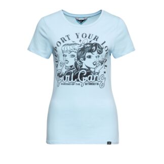 Moederdag cadeau - Queen Kerosin Girl Gang T-shirt Baby Blue-M | 17% korting