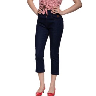 Queen Kerosin Capri Denim Pants Joan Blue-L