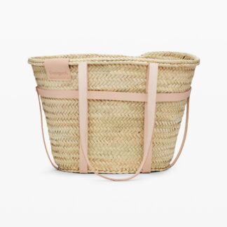 Rieten tas leer L - WHITE - U