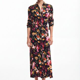 Bloemen overhemdjurk - RED - L