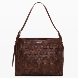 Middelgrote gevlochten tas - BROWN - U