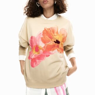 sweater met bloemenprint - RED - M