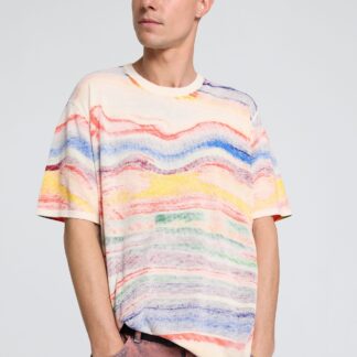 T-shirt met abstracte print - MATERIAL FINISHES - XL