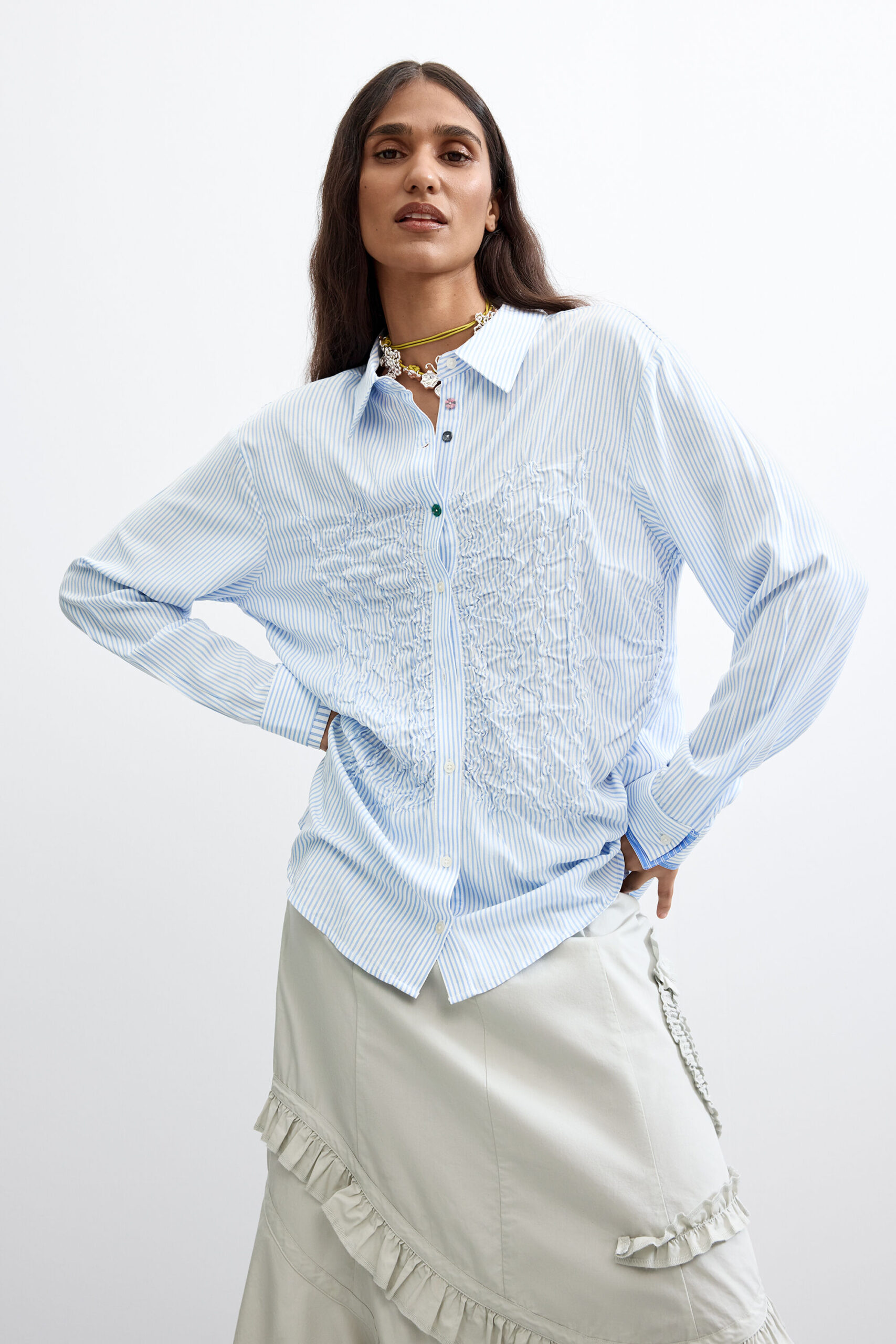 Lang gestreept hemd - BLUE - M