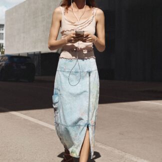 Midirok van denim - BLUE - M