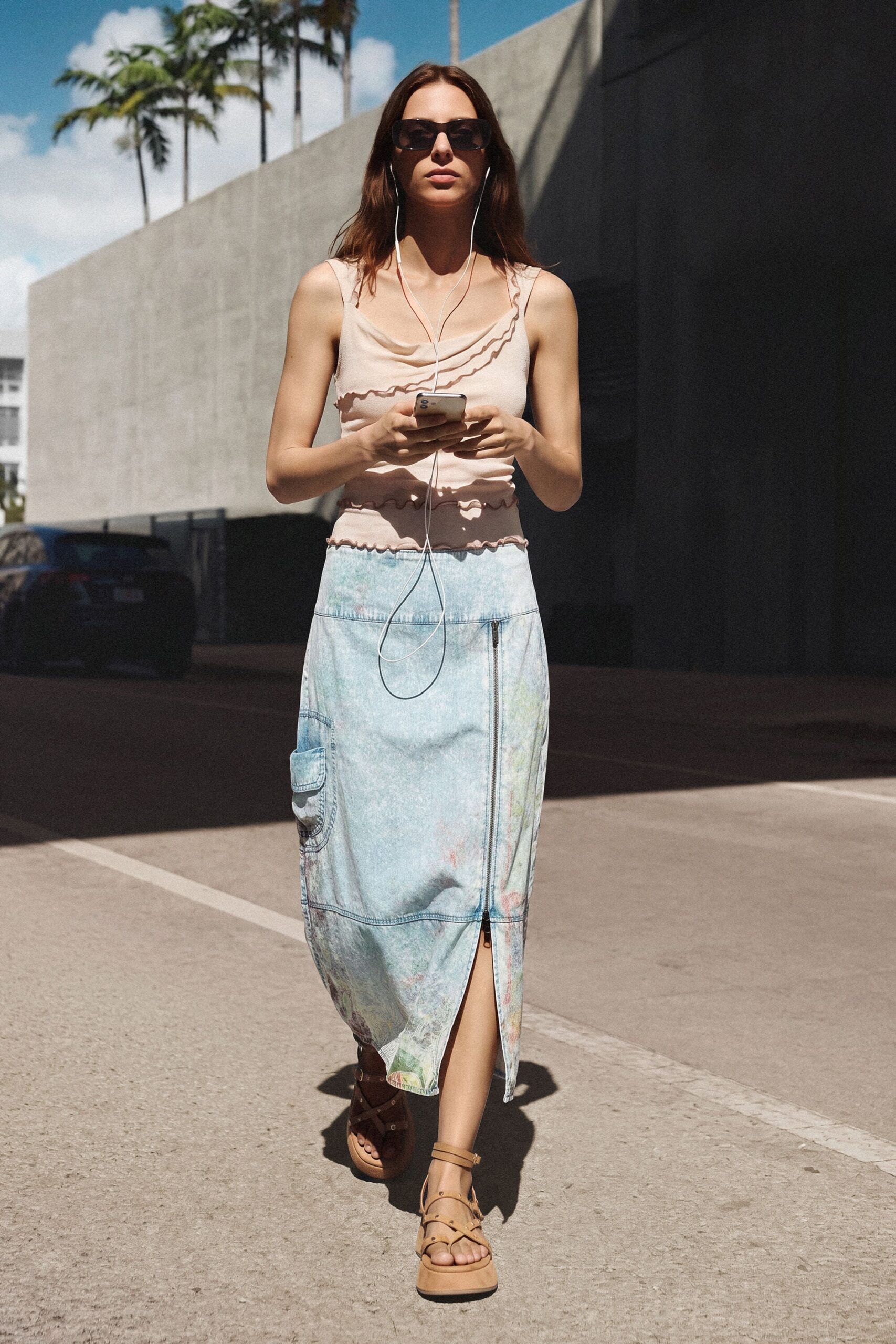 Midirok van denim - BLUE - M