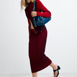 Iridescente midi-breiselrokken - RED - M