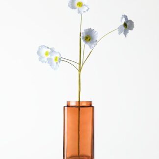 HEMA Vaas ⌀9x18cm Kub glas oranje (oranje)