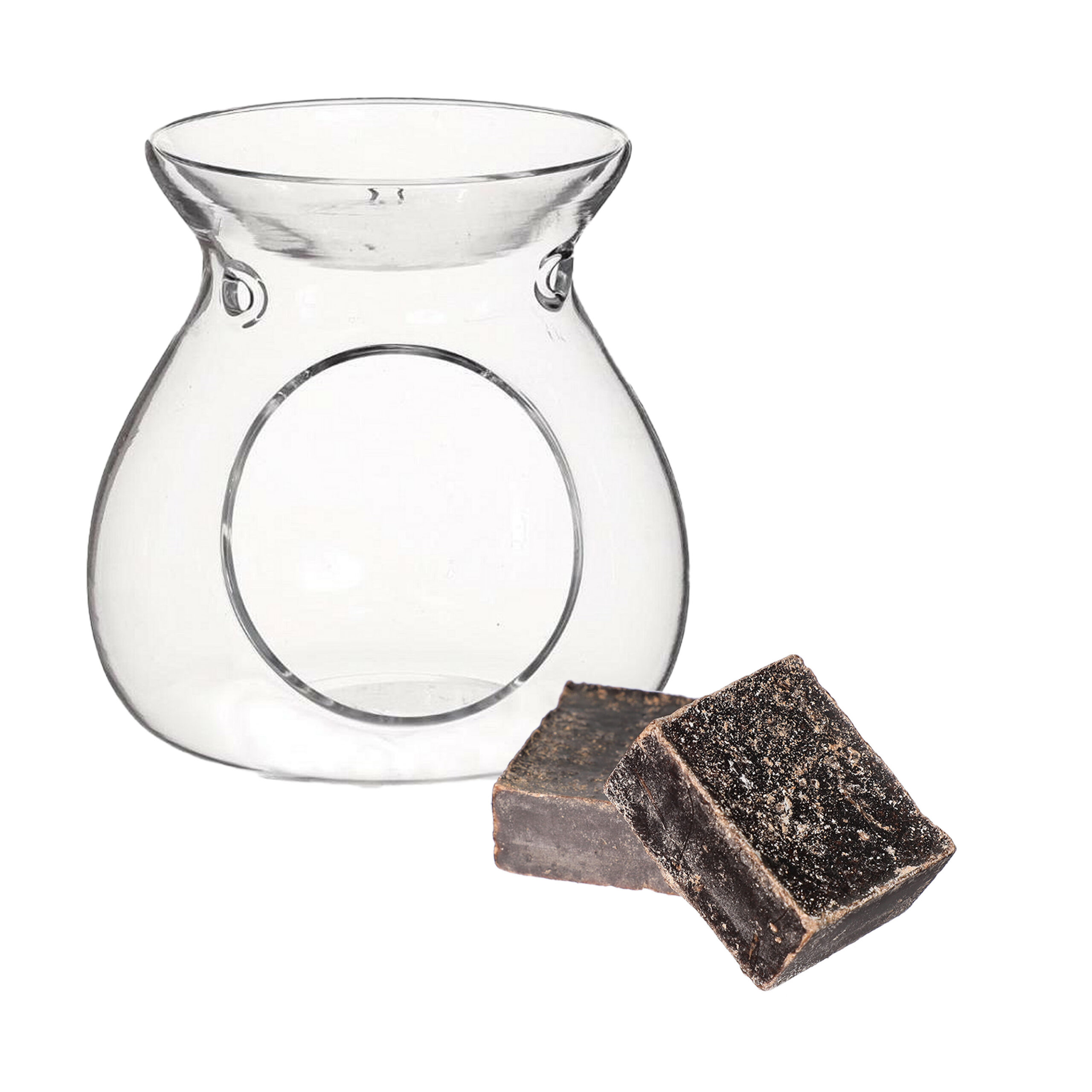 Ideas4seasons Amberblokjes/geurblokjes cadeauset - ylang ylang geur - inclusief geurbrander