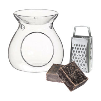 Ideas4seasons Amberblokjes/geurblokjes cadeauset - musk - inclusief geurbrander en mini rasp