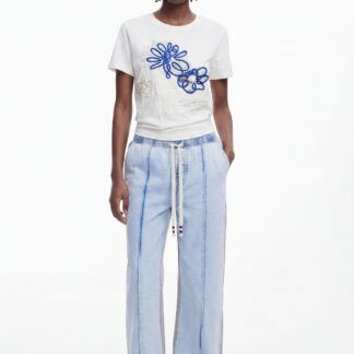 Cropped Jogger Jeans - BLUE - M