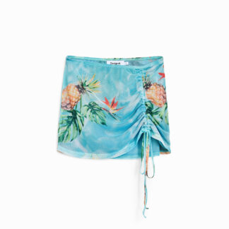 Tropische minirok - BLUE - M