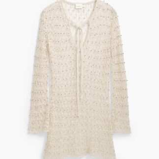 Gehaakte jurk met kralen - WHITE - S/M