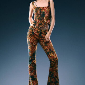 corsettop met animal print - BLACK - M