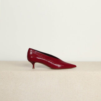 Le Monde Béryl Schoenen rood maat Leer lemondeberyl-sandalen-babouche-kitten-heel-oxblood-39