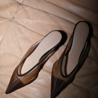 Le Monde Béryl Sandalen Beige leer lemondeberyl-sandalen-venetian-kitten-mule-mesh-brown-39