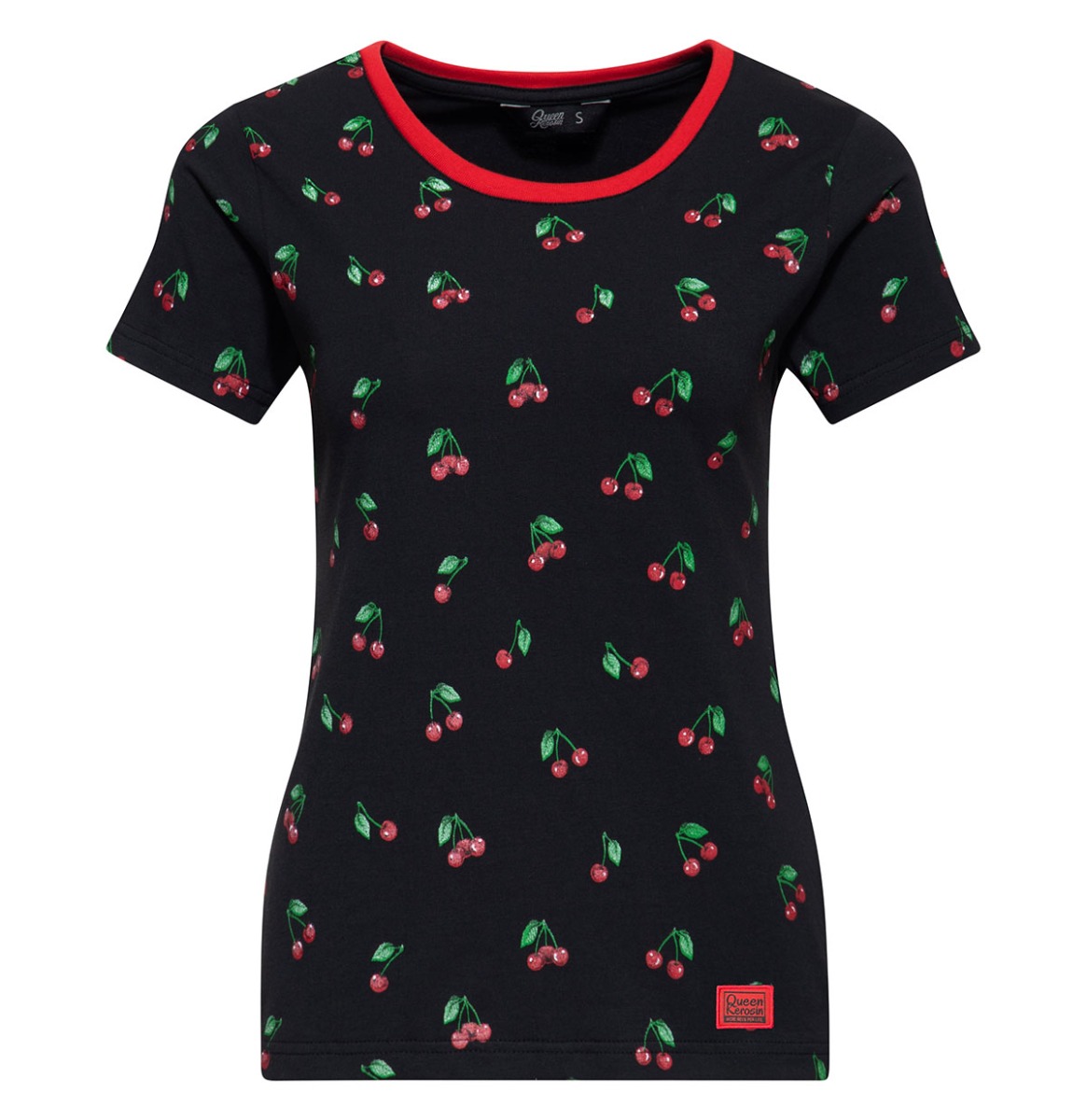 Queen Kerosin Cherry T-shirt Black -XL
