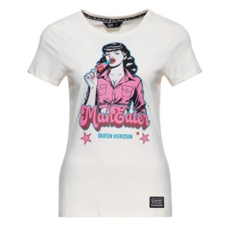Queen Kerosin Maneater T-shirt Off White-3XL