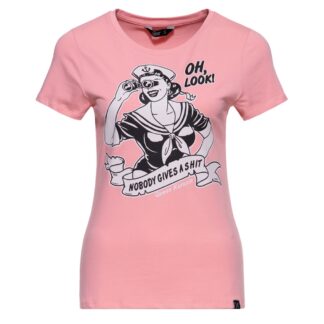 Queen Kerosin Oh, Look! Nobody Gives A Shit T-shirt Pink-XS